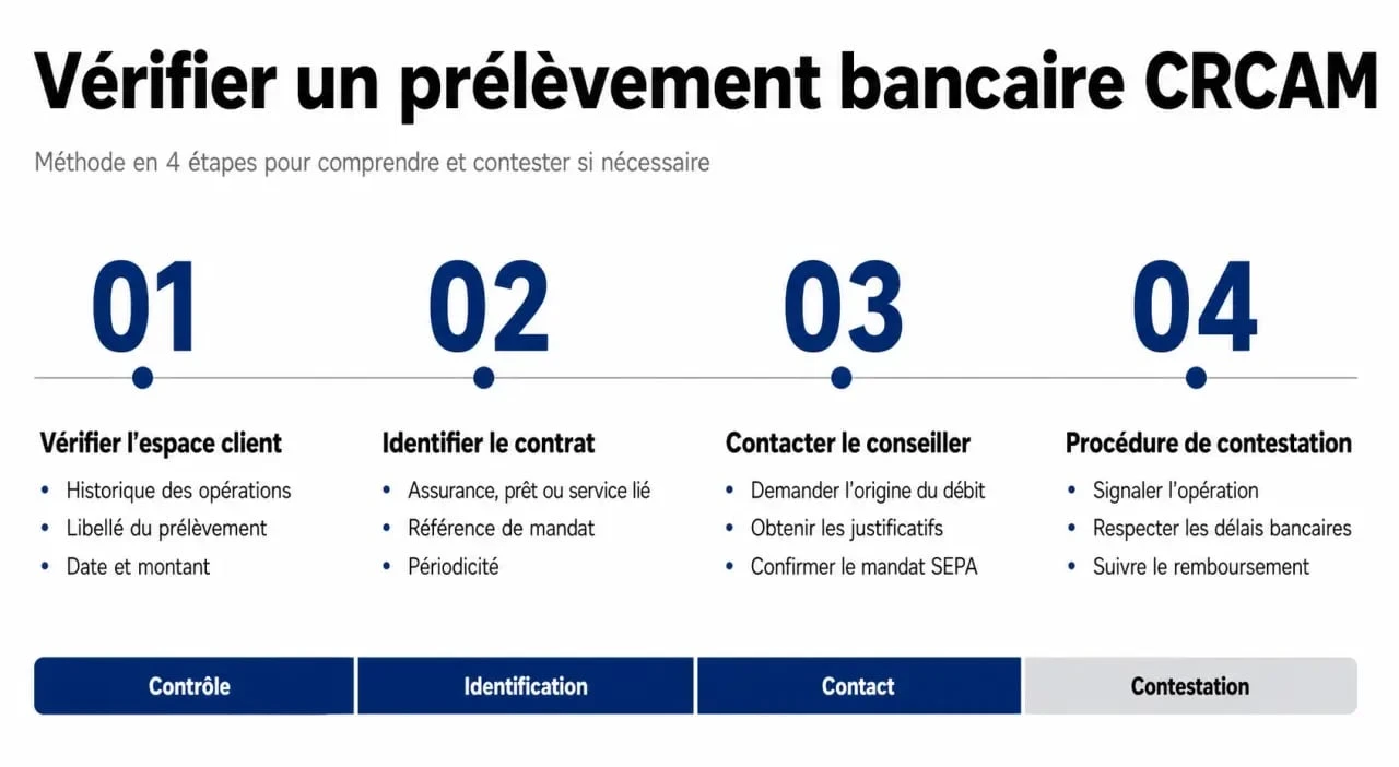 Étapes pour vérifier et contester un prélèvement CRCAM sur son compte bancaire