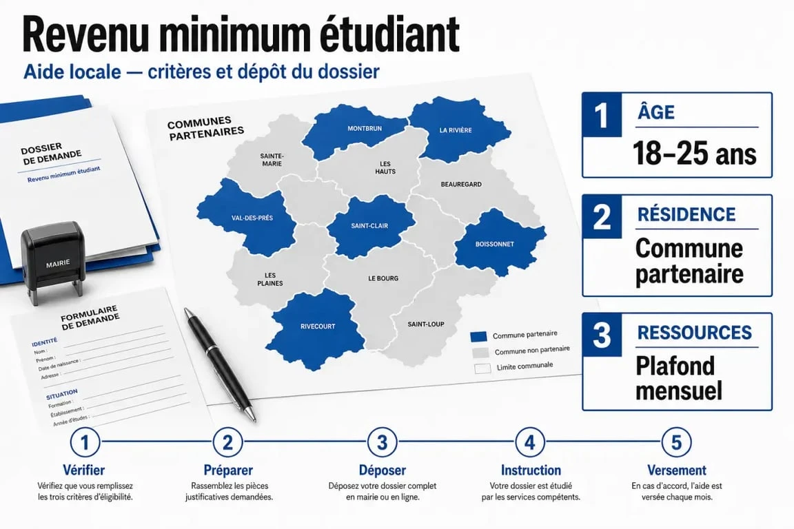 Revenu minimum étudiant : critères, communes et démarches pour une aide locale